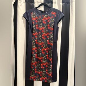 NWT: TED BAKER Navy Dress with Cherry Print